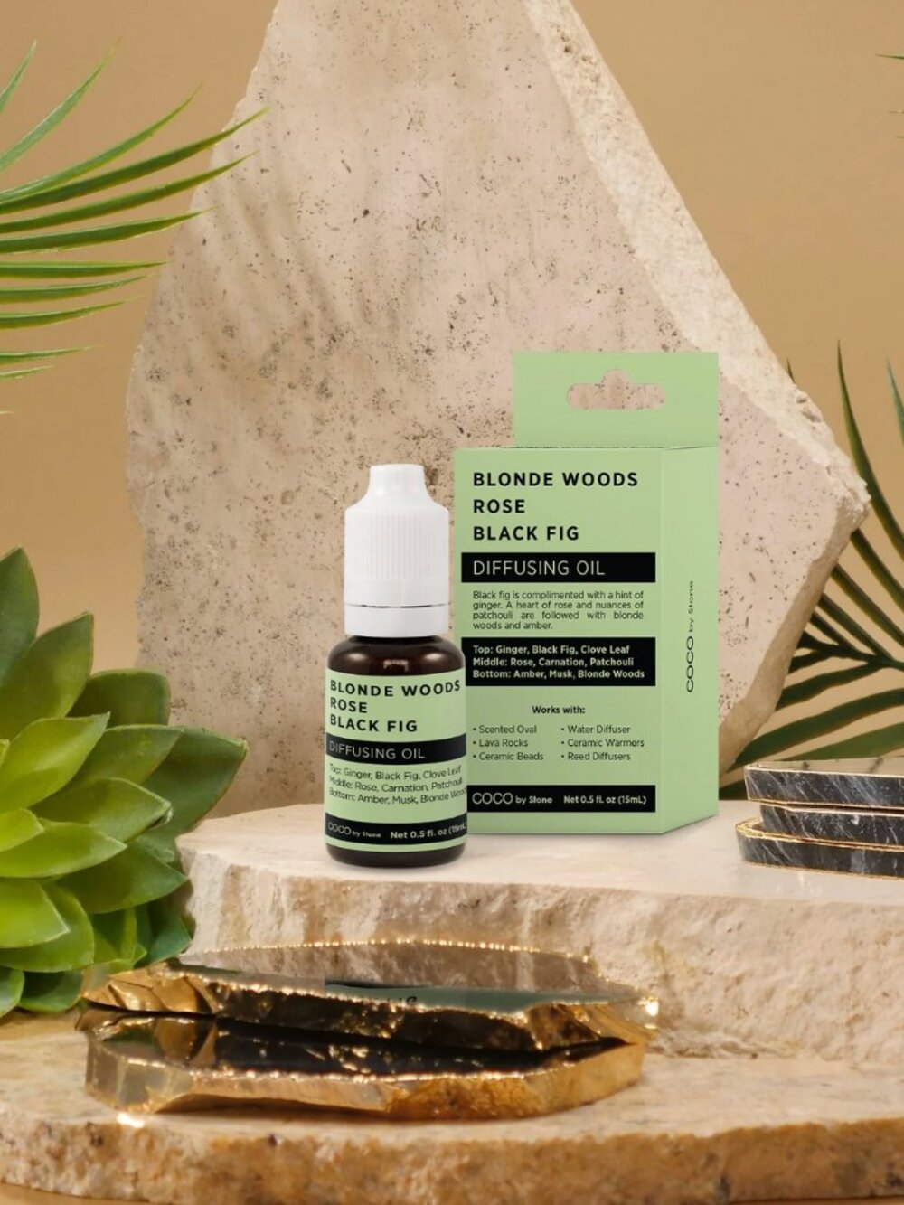 🔥3/$30 COCO by Stone Luxury Hotel Scents Diffusing Essential Oil Woods Rose Fig